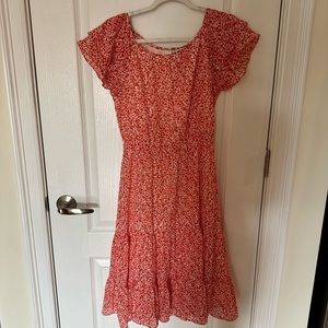 Jcrew mid length short sleeve floral dress